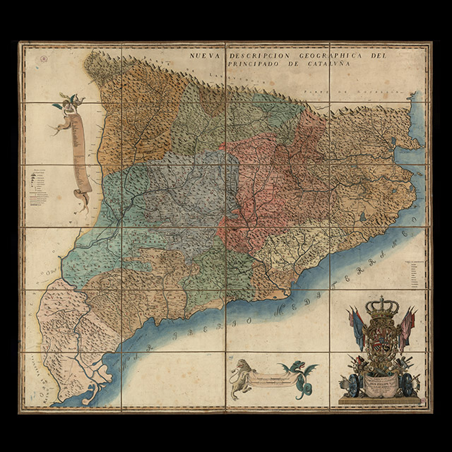 Edició de 1769 del mapa elaborat pel cartògraf català Josep Aparici i Fins l’any 1720, en què Andorra apareix com a entitat geogràfica separada.