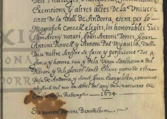Llibre de Privilegis de les valls d'Andorra, 1674. ASC-1143 (ANA).